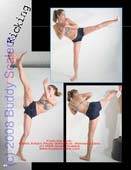 Girl karate kick action motion pose