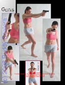 Girl action gun poses